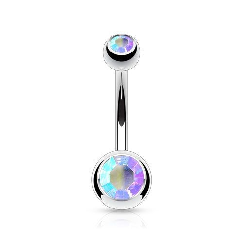 Levně Piercing do pupíku - banánek (duhová)