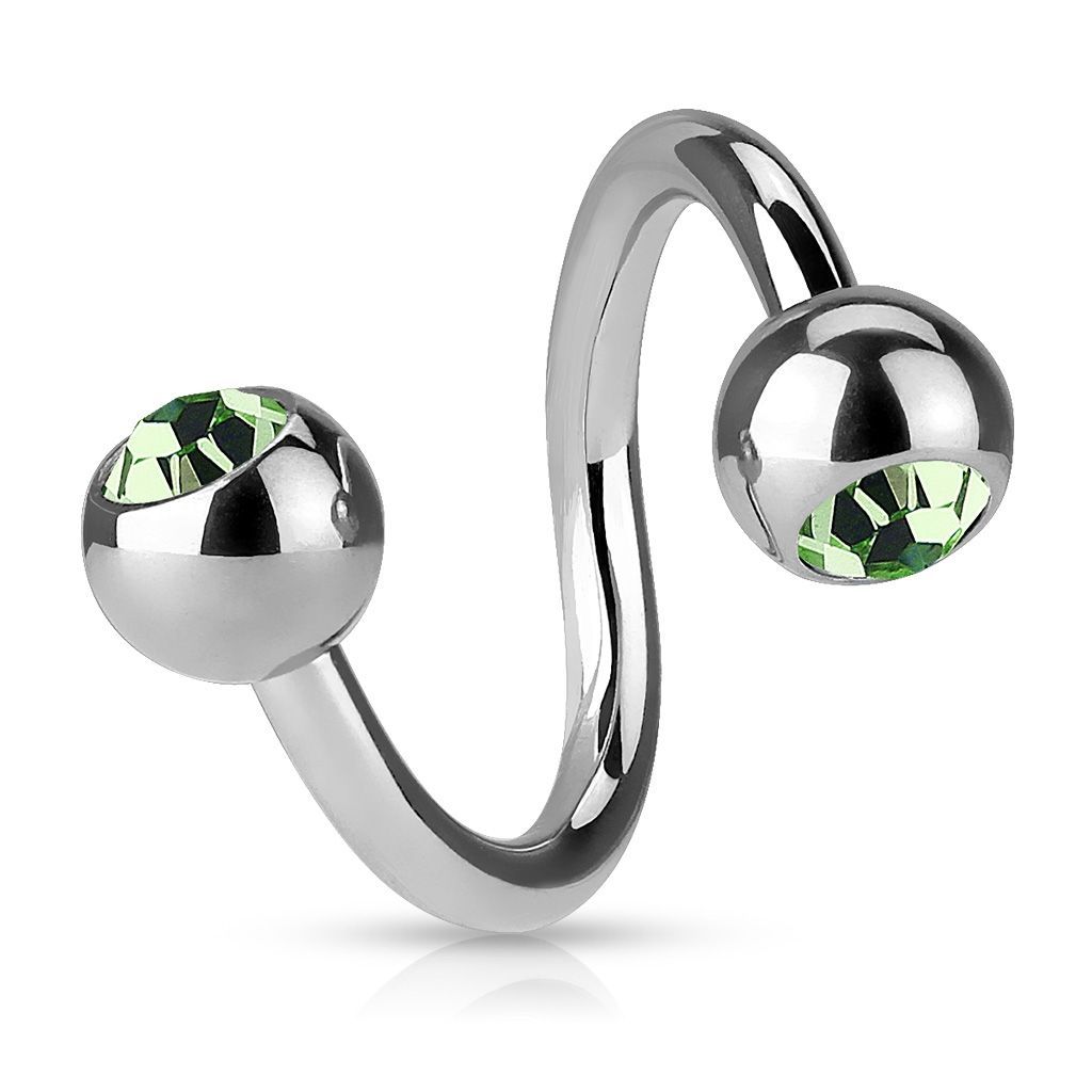 Levně Spirála kuličky, 1,2 x 10 mm, kuličky 4 mm (zelená) - SP1003-G-12104