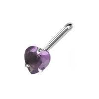 Levně Piercing do nosu - srdíčko 3 mm (fialová) - N01077-A