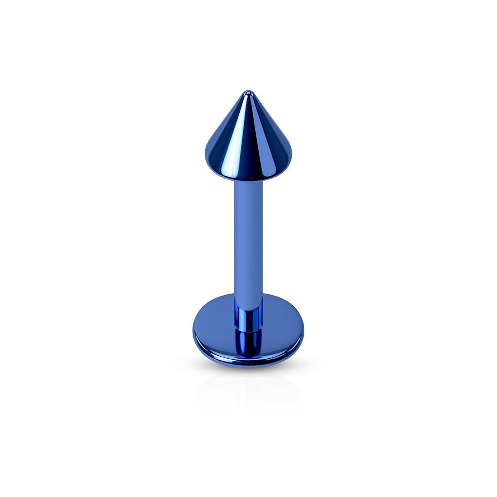 Piercing do brady - kónus (tmavě modrá, 3 x 3 mm, 1,2 x 8 mm) - LB1055B-1208