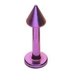 Piercing do brady - kónus (fialová, 3 x 3 mm, 1,2 x 8 mm) - LB1055A-1208
