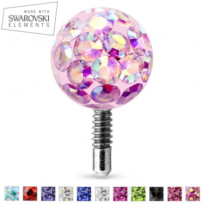 Kulička s krystaly Swarovski® 4 mm (růžová/duhová)