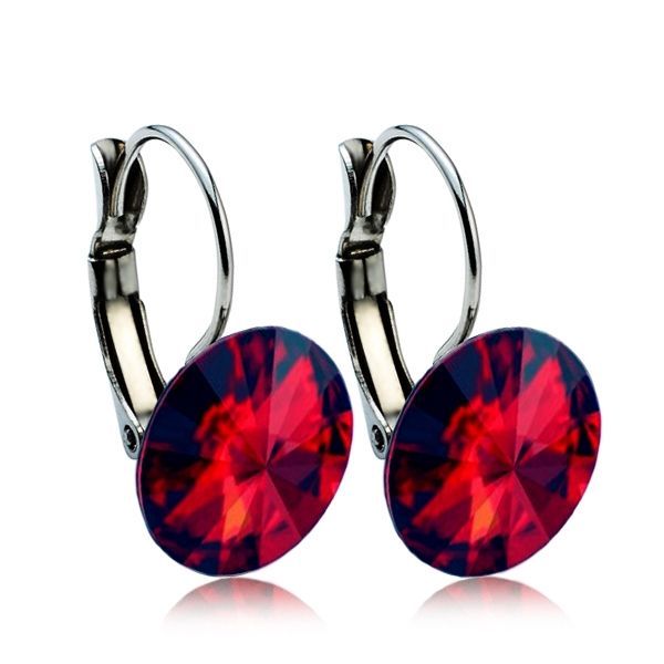 NUBIS Ocelové náušnice s krystaly Swarovski 12 mm, SIAM - NBS12-SI