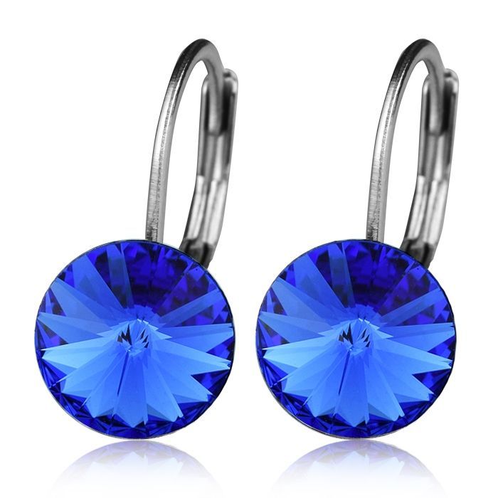 Levně NUBIS Ocelové náušnice s krystaly Swarovski, SAPPHIRE - NBS08-SA
