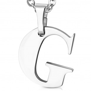 Ocelový přívěsek písmeno - iniciála G