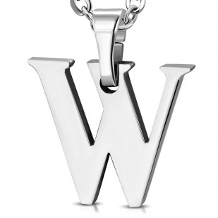 Ocelový přívěsek písmeno - iniciála W
