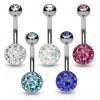 Piercing do pupíku zdobený Crystals from Swarovski® (tyrkysová)