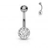 Piercing do pupíku zdobený Crystals from Swarovski® (tyrkysová)