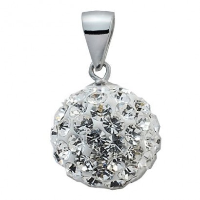 Stříbrný přívěsek koule 10 mm s krystaly Crystals from Swarovski®, Crystal