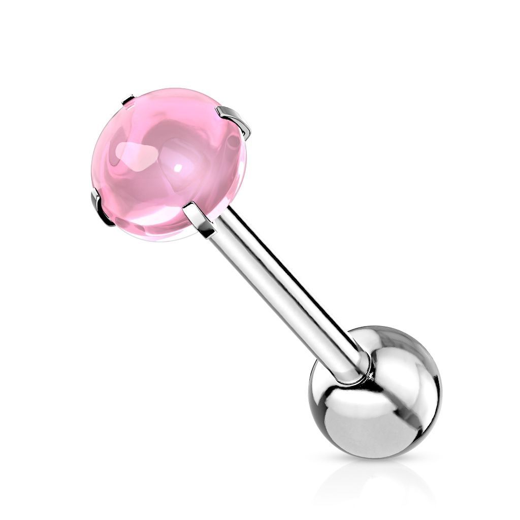 Levně Piercing do jazyku (růžová) - PJ0008-P