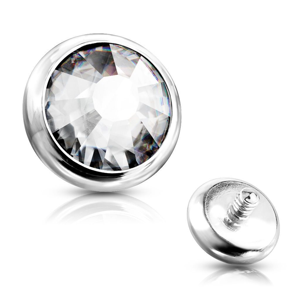 Levně Ozdobný kamínek k mikrodermálu, průměr 3 mm, čirá barva - MD018-03C