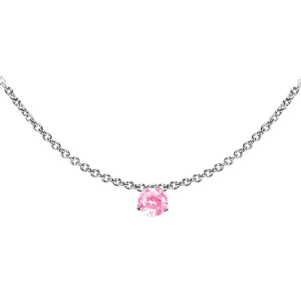 Levně Náhrdelník chirurgická ocel s krystalem Swarovski NSSW01 rose