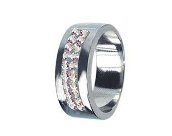 Levně Prsten chirurgická ocel s krystaly Swarovski RSSW01 czab