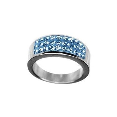 Prsten RSSW04 light sapphire s krystaly Swarovski Elements