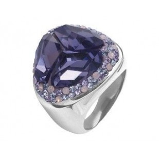 Prsten chirurgická ocel s krystaly Swarovski RSSW14 light sapphire