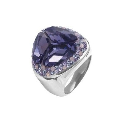 Prsten chirurgická ocel s krystaly Swarovski RSSW14 light sapphire