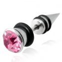 Levně Piercing hrot, pryž, růžový kámen LQPC264