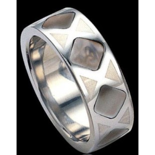 Prsten chirurgická ocel s perletí RSSH01d