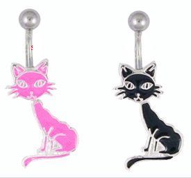 Piercing banánek chirurgická ocel tančící kočka MS1009