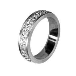 Levně Prsten chirurgická ocel se Swarovski krystalky RSSW02 crystal
