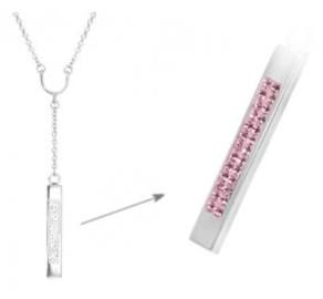 Levně Náhrdelník se Swarovski krystalky chirurgická ocel NSSW04rose