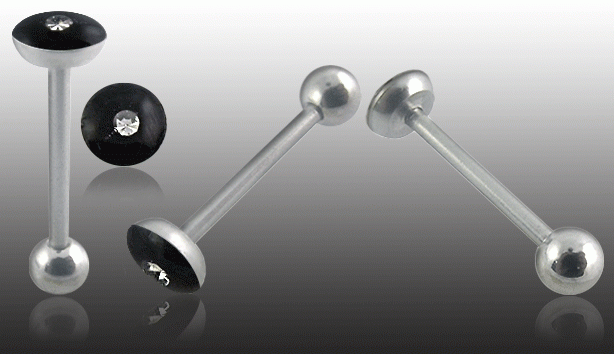 Levně Piercing činka chirurgická ocel kamínkem PB188