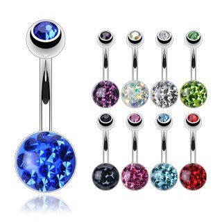 Levně Piercing do pupíku se Swarovski krystalky HWNSD0106