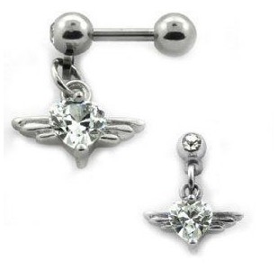 Piercing do ucha činka chirurgická ocel kamínek
