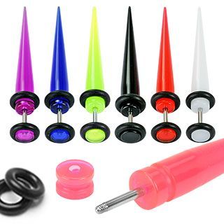 Levně Piercing falešný roztahovák černý HWTAFX16