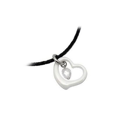 Přívěsek chirurgická ocel srdce TPSM003white