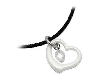 Přívěsek chirurgická ocel srdce TPSM003white