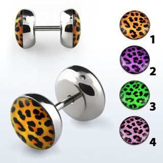 Levně Piercing falešný plug leopard AILPB