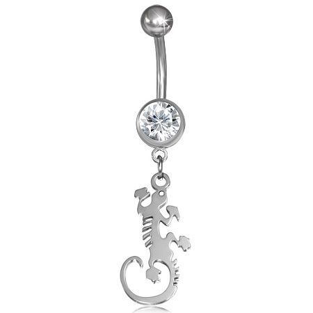 Levně Piercing do pupíku ještěrka LOCM112