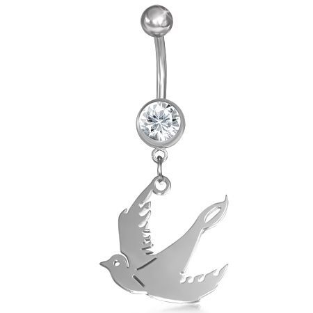 Levně Piercing do pupíku vlaštovka LOCM111