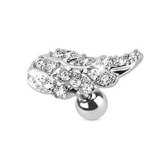 Levně Piercing tragus chirurgická ocel křídlo HWJA14611