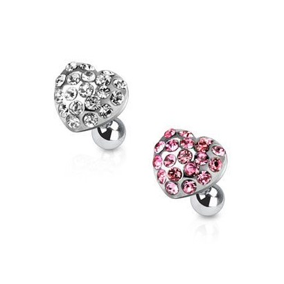 Piercing tragus chirurgická ocel srdce HWJA12261