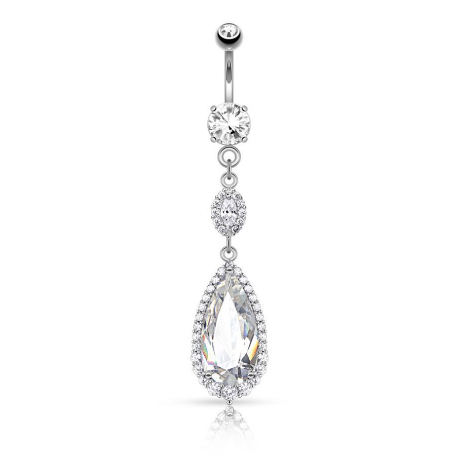 Levně Luxusní piercing do pupíku HWN16004