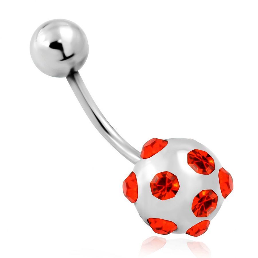 Levně Piercing do pupíku s kamínky LQPC444