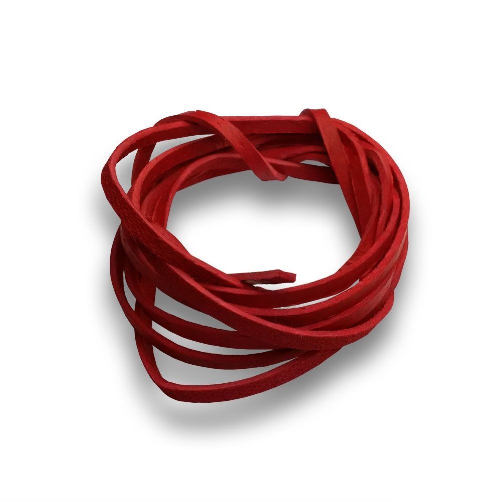 S4U Řezaná kožená šňůrka červená, tl. 2 mm, délka 100 cm - LR9000-07