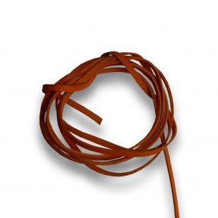 Řezaná kožená šňůrka oranžová, tl. 2 mm, délka 100 cm