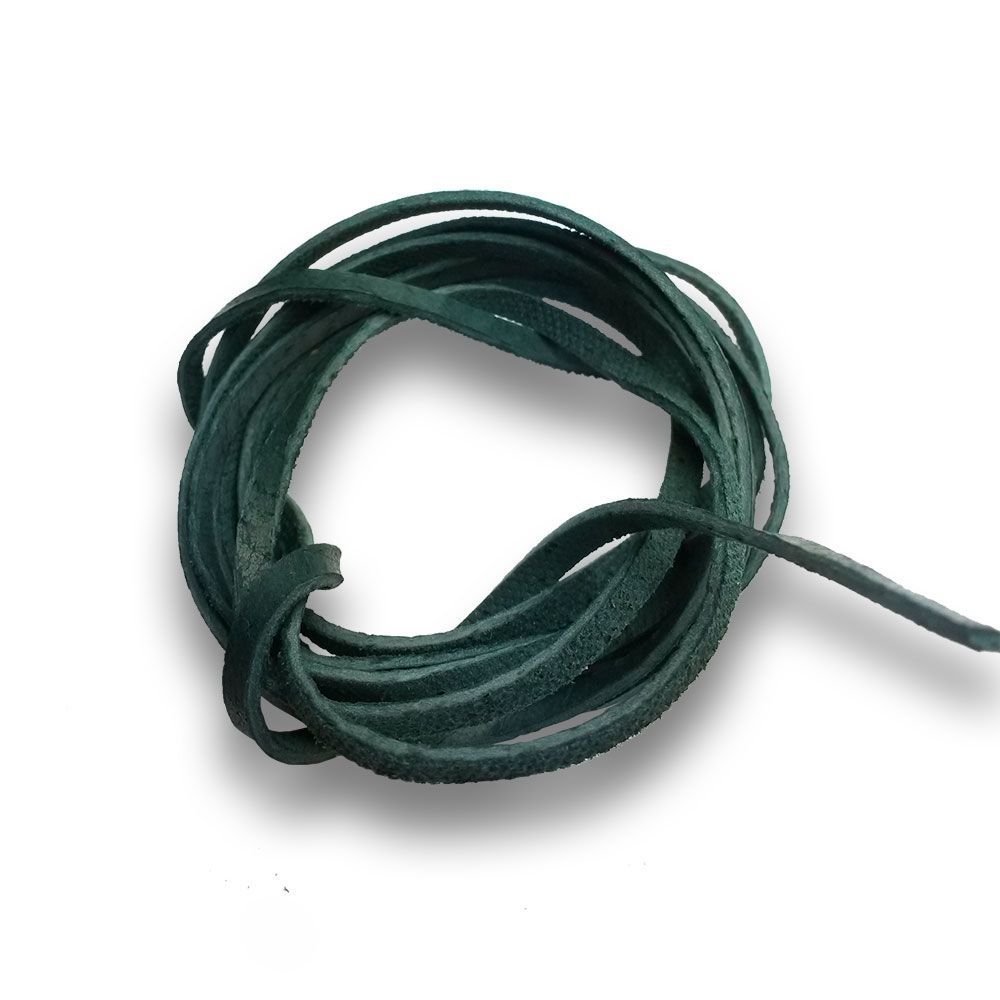 S4U Řezaná kožená šňůrka tm. zelená, tl. 2 mm, délka 100 cm - LR9000-18