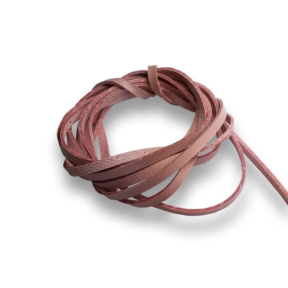 S4U Řezaná kožená šňůrka růžová, tl. 2 mm, délka 100 cm - LR9000-19