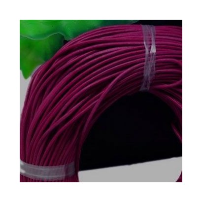 Kožená šňůrka kulatá tmavě vínová, tl. 2 mm