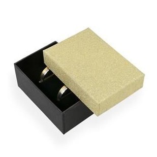 Dárková krabička na snubní prsteny zlatá/černá
