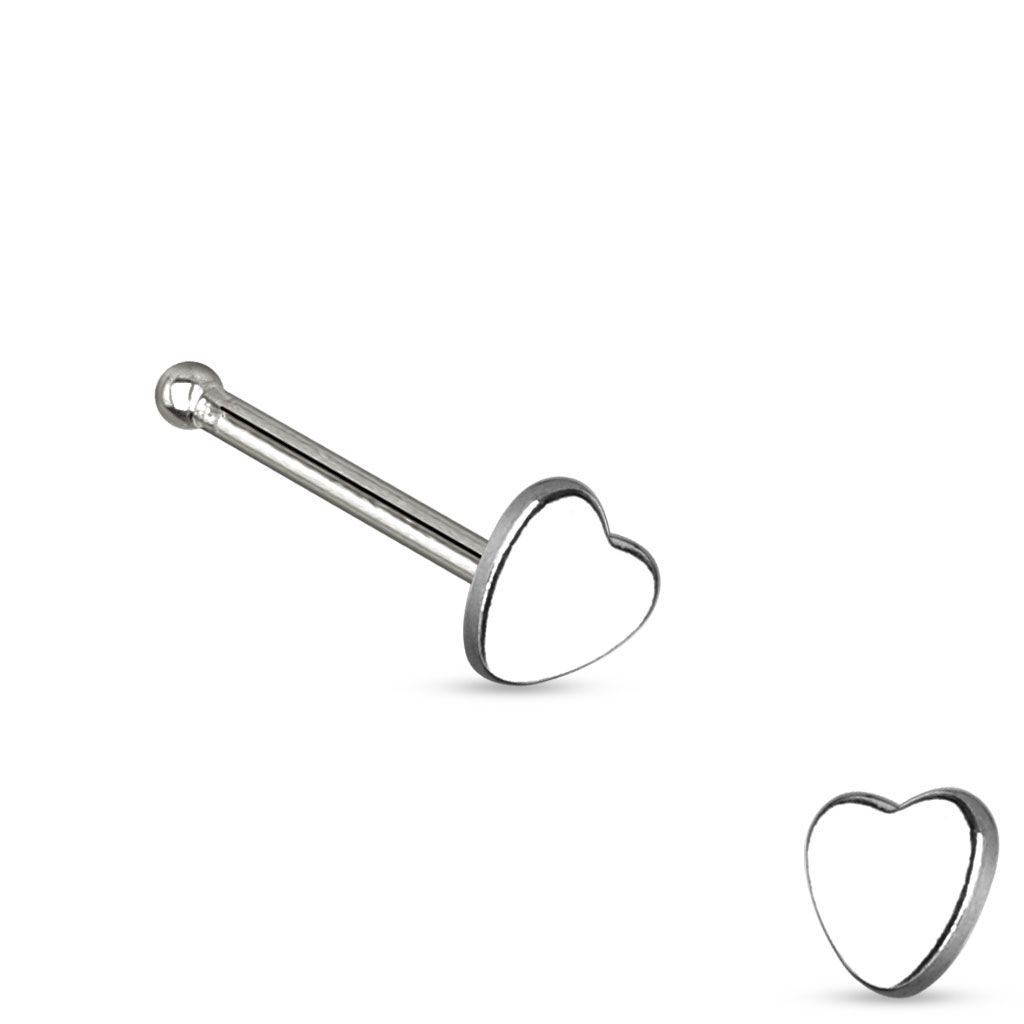 Levně Piercing do nosu - srdíčko - N01160
