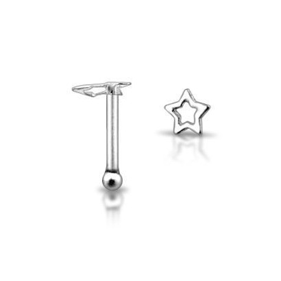Stříbrný piercing do nosu - hvězdička