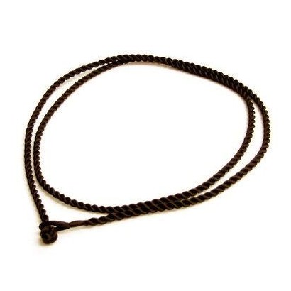 Hedvábná kroucená šňůrka na krk hnědá, tl. 2 mm