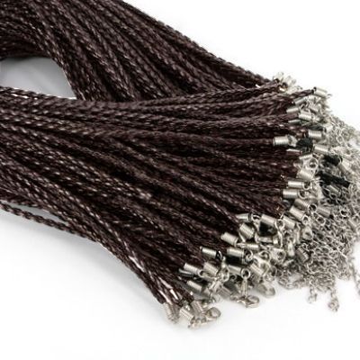 S4U Splétaná koženková šňůrka černá/hnědá, tl. 3 mm - LR1132
