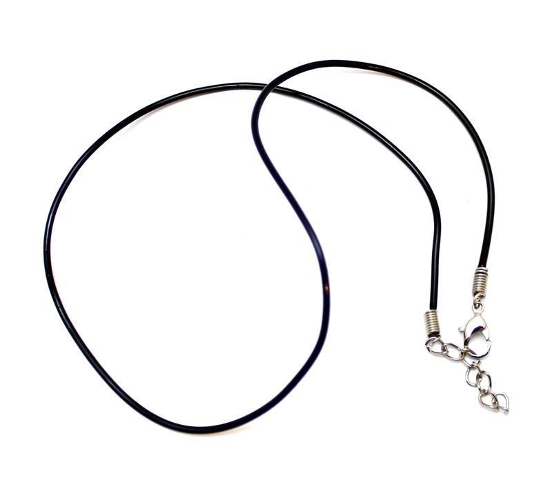 S4U Kaučuková šňůrka na krk černá, tl. 2 mm - LR1138