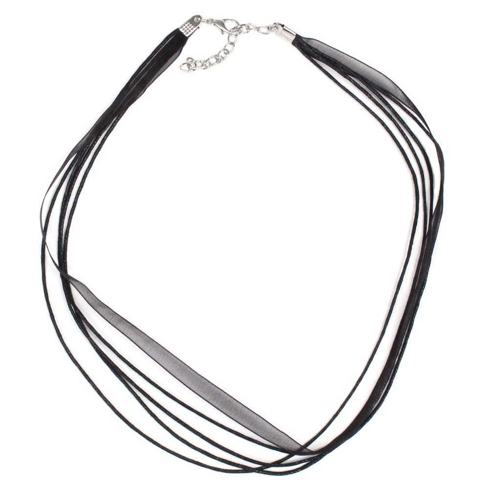 S4U Černá šňůrka na krk z organzy, délka 45 cm - LR1200